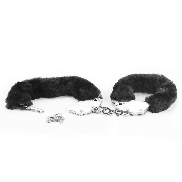 Fetish Pleasure Fluffy Handcuffs Black - immagine 2