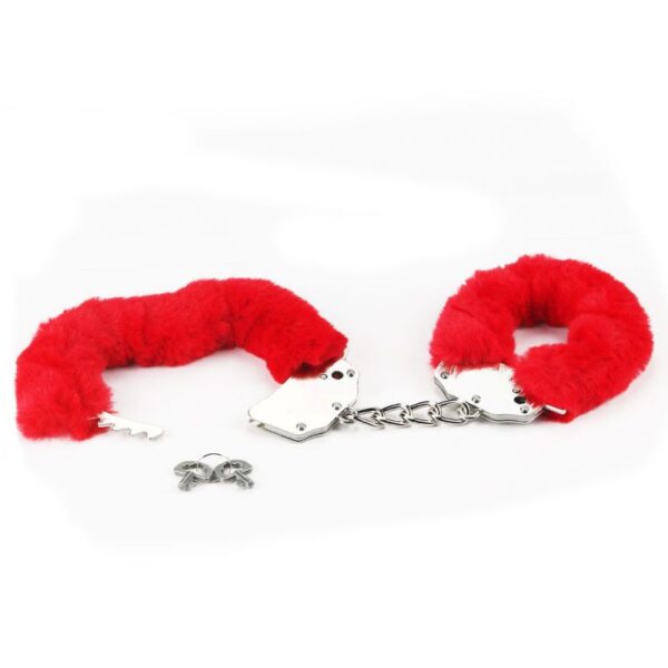 Fetish Pleasure Fluffy Handcuffs Red - immagine 3