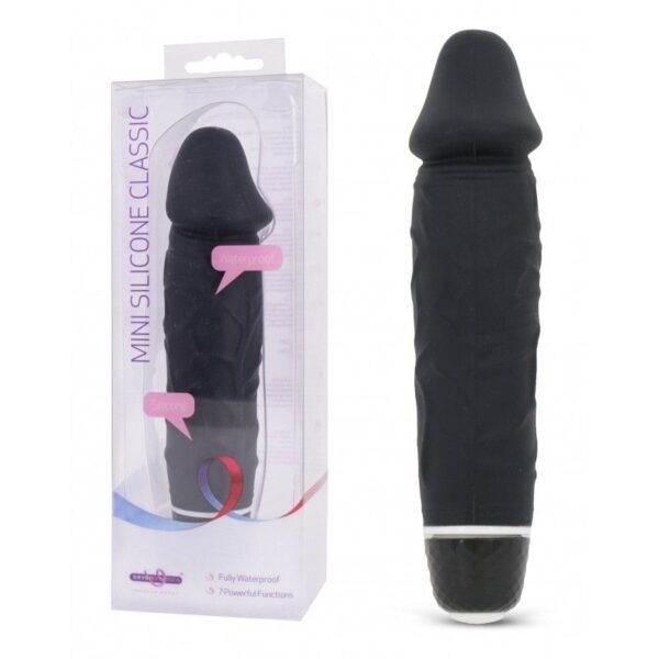 Mini Vibratore realistico Silicone Classic Nero 15 cm - immagine 3