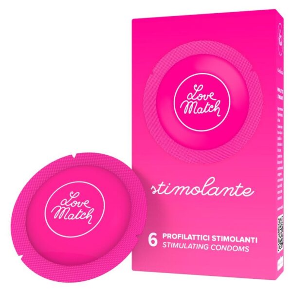 Profilattici love match stimolante 6 pezzi